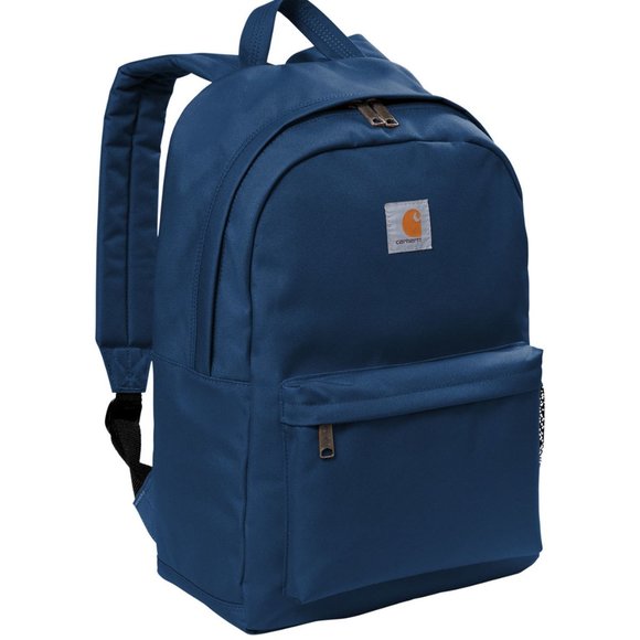 (NWT) Carhatt Canvas Backpack Work School Travel Heavyduty Bookbag Navy Blue - Picture 2 of 7